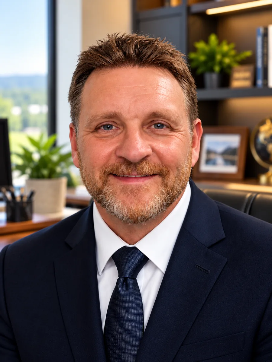 Joshua Witt, co-owner of R-Connected Asset Management, standing by his work truck