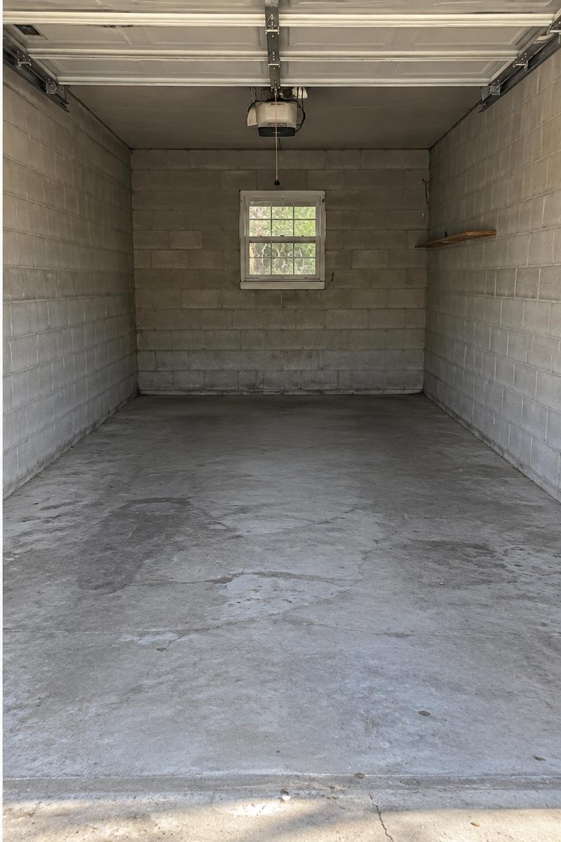 Empty garage after cleanout